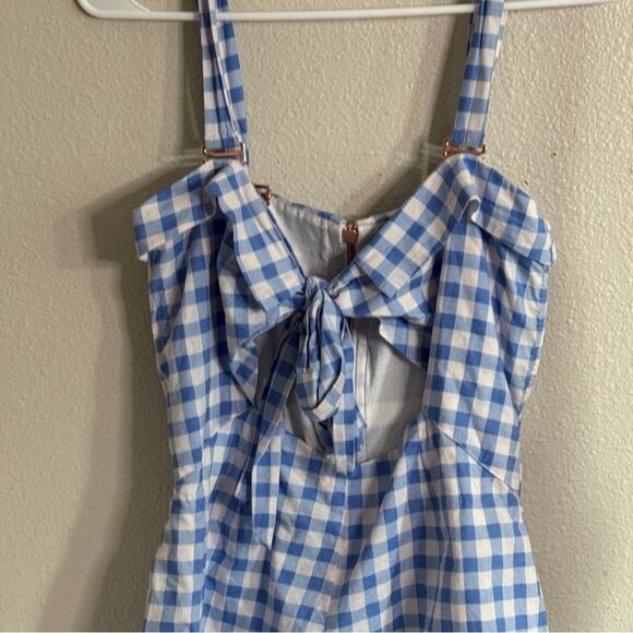 For Love and Lemons Dixie Gingham Bow Romper S - Picture 2 of 11